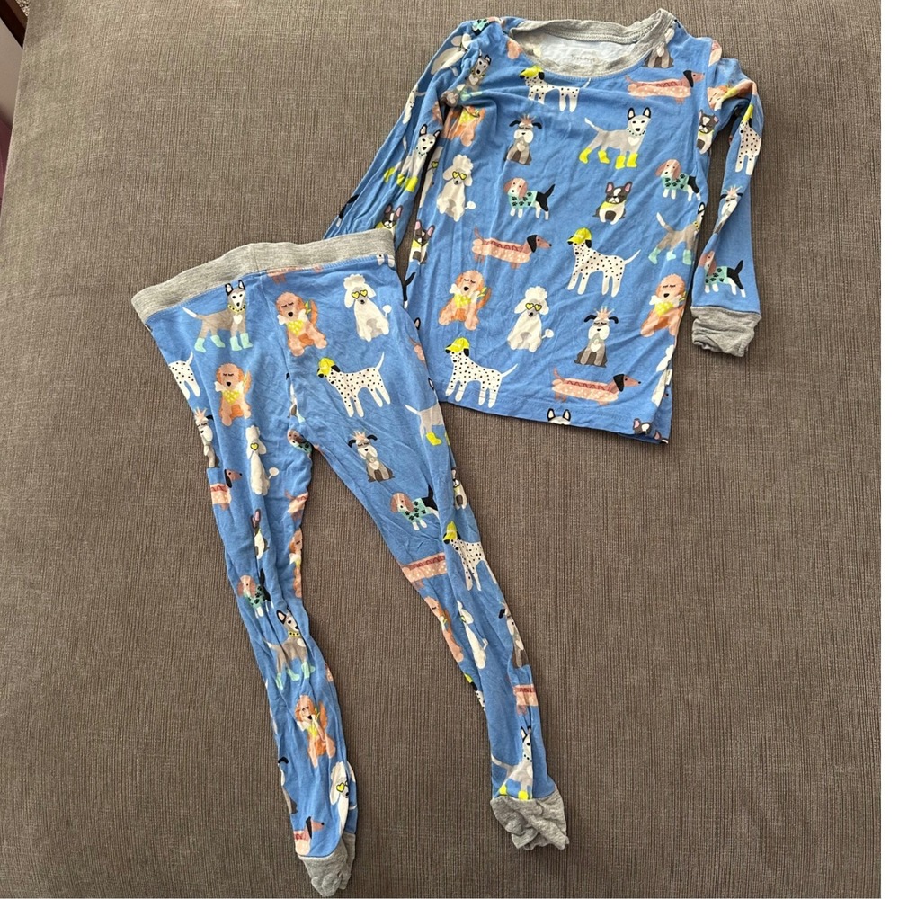 Little Sleepies Dapper Dogs Pajama Set Kids 2T Blue Bamboo Lunaluxe PJ Unisex